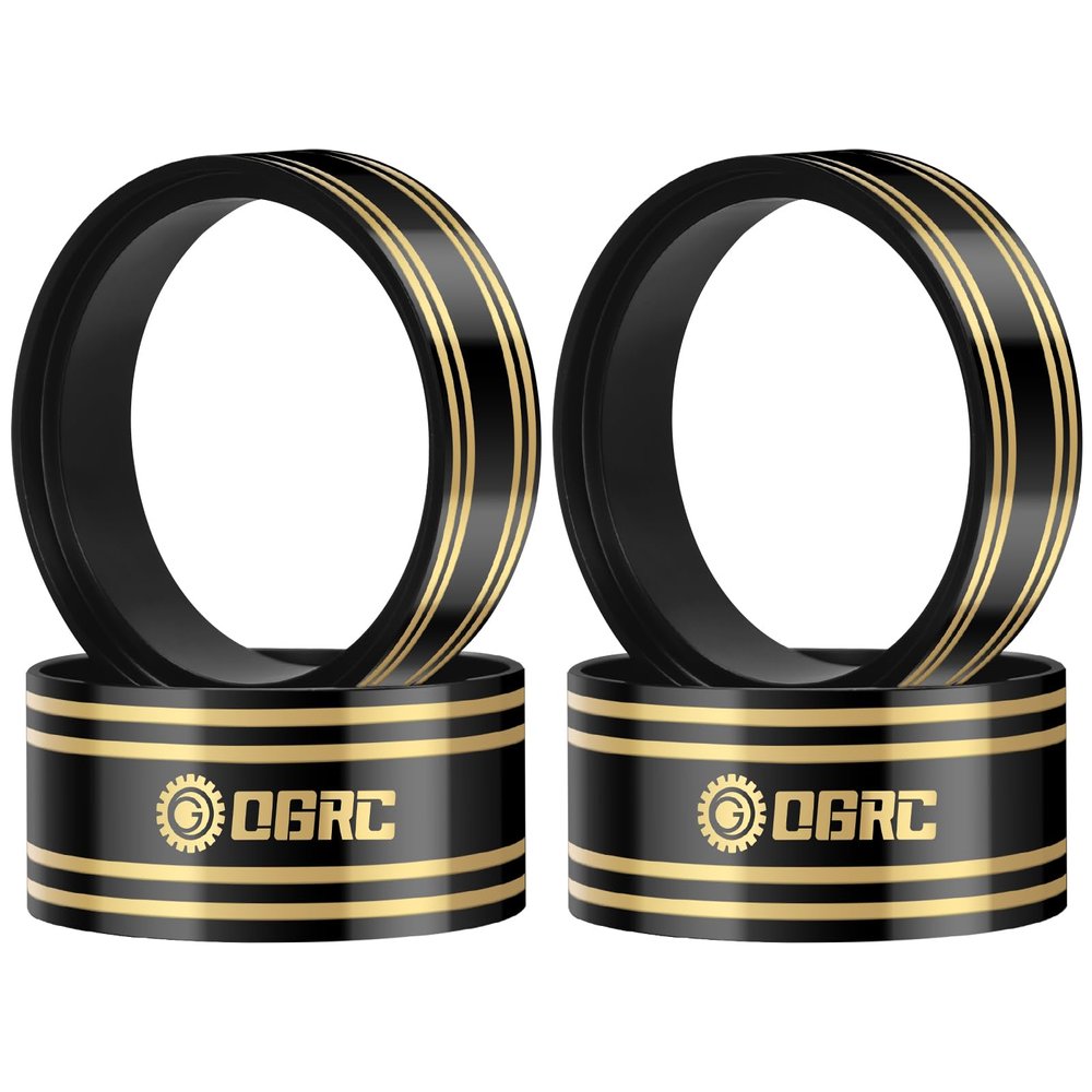 OGRC 1.9 Inch Brass Internal Beadlock Ring Clamp Ring 110g Heavy Wheel Counterweight Clamp Ring Fits 1.9 Wheel Rim for 1/10 TRX4 TRX6 Axial SCX10 I II III Pro Redcat GEN7 GEN8 RC Crawler Car (Black)
