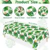 4 Pack Hawaiian Luau Tablecloths Tropical Palm Leaves Table Cloth Hawaiian Luau Table Cover Palm Leaves Table Cloth Baby Birthday Birthday Party Summer Pool Tropical Party Decorations 86 x 51 IN view 2