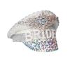 Boland 01435 Diamond Bride Hat, Silver Peaked Cap with Sequins, Hat for Costumes, JGA, Carnival and Theme Party view 2