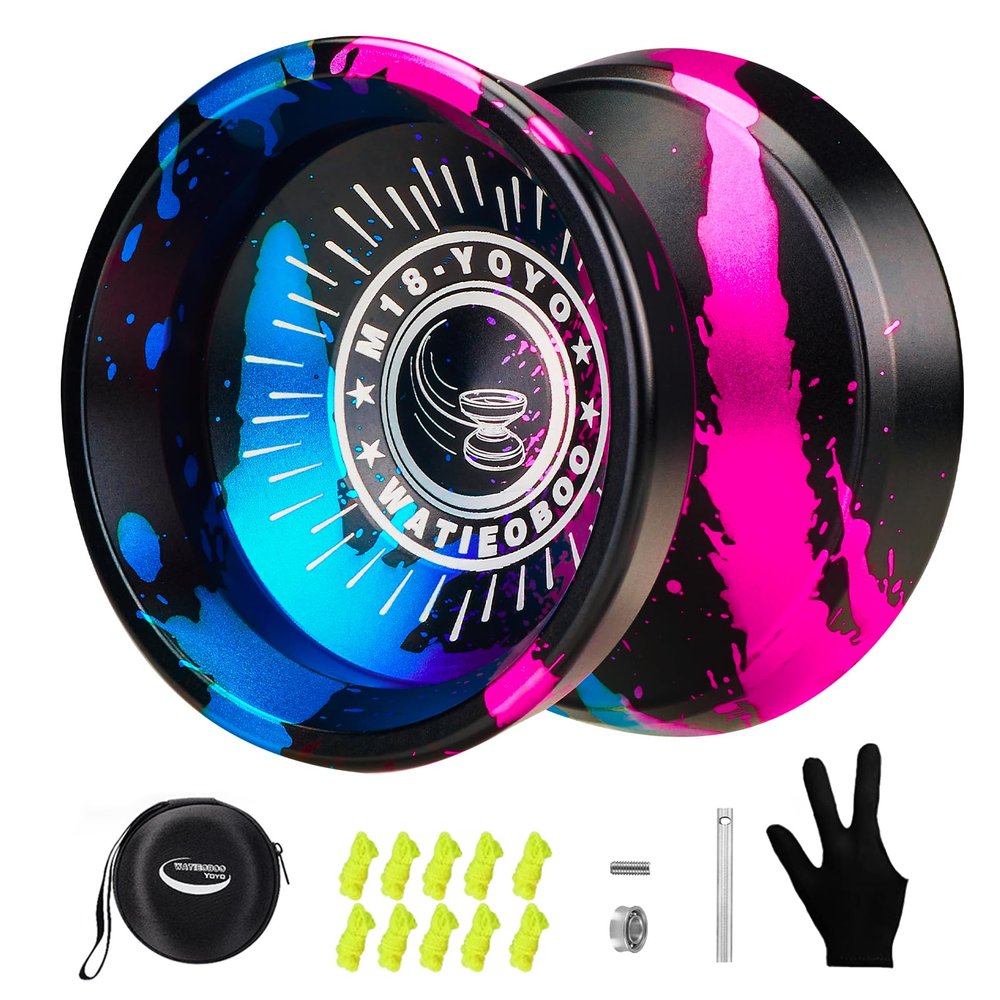 WATIEOBOO Yoyo Professional Metal Responsive Yo yo M18, Responsive Yoyo for Beginner, Unresponsive Trick Yoyos for Advanced Players