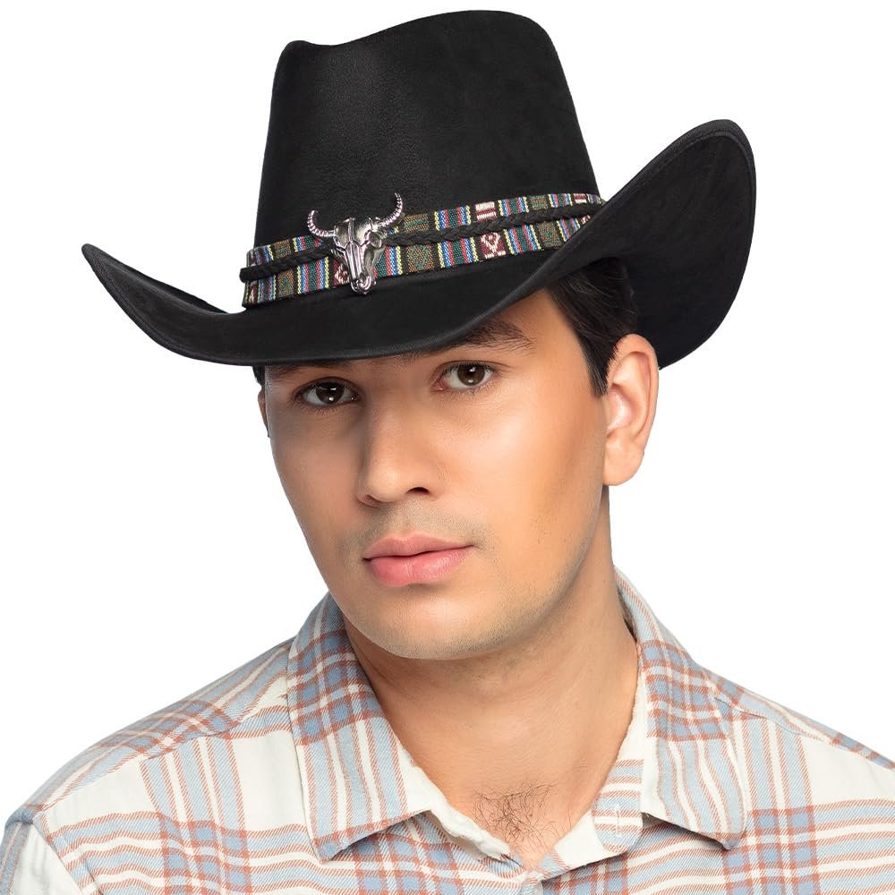 Boland - Django Cowboy Hat for Adults, Western Hat for Fancy Dress, Carnival and Theme Party, Black