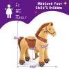 PonyCycle Plush Interactive Riding Horse Kids Ride on Toy Ride on Horse Walking Horse, Essential Model E Size 4 for Age 4-7, No Electricity with Wheels, Giddy up Riding Toys Pony Light Brown E436 view 2