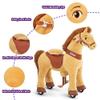 PonyCycle Plush Interactive Riding Horse Kids Ride on Toy Ride on Horse Walking Horse, Essential Model E Size 4 for Age 4-7, No Electricity with Wheels, Giddy up Riding Toys Pony Light Brown E436 view 4