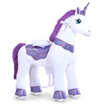 PonyCycle Ride on Unicorn Toys Rocking Horse,Essential Model E Riding Unicorn Mechanical Moving Walking Horse, Giddyup for Children 3 to 4 Years Old Spirit Horse Toys Girls Riding Toys Purple E313