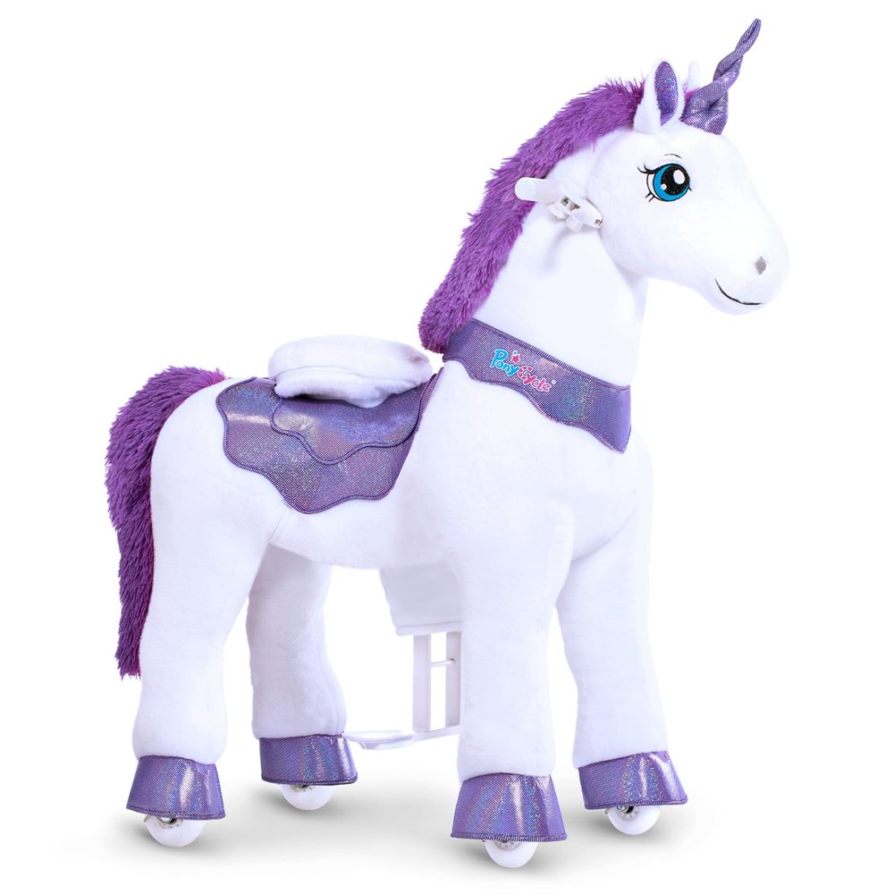 PonyCycle Ride on Unicorn Toys Rocking Horse,Essential Model E Riding Unicorn Mechanical Moving Walking Horse, Giddyup for Children 3 to 4 Years Old Spirit Horse Toys Girls Riding Toys Purple E313