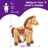 PonyCycle Kids Ride on Horse Toys Plush Interactive Riding Horse Ride for Toddlers 3-4 Walking Rocking Horse with Wheels, No Battery or Electricity, Giddy up Riding Toys Light Brown E336 view 2