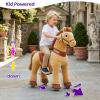 PonyCycle Kids Ride on Horse Toys Plush Interactive Riding Horse Ride for Toddlers 3-4 Walking Rocking Horse with Wheels, No Battery or Electricity, Giddy up Riding Toys Light Brown E336 view 4