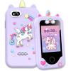 Nikuku Kids Phone for Girls Toys, Christmas Birthday Gifts for Boys 3-8 Year Old, Toddler Touchscreen Pretend Smart Cellphone with Dual Camera, Puzzle Learning Game, Music Player, 8GB Card(Purple) view 1