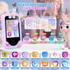 Nikuku Kids Phone for Girls Toys, Christmas Birthday Gifts for Boys 3-8 Year Old, Toddler Touchscreen Pretend Smart Cellphone with Dual Camera, Puzzle Learning Game, Music Player, 8GB Card(Purple) view 2