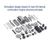 Helixsun MAD V8 Engine Model Kit That Works, 3D Simulation Dynamic V8 Internal Combustion Model + Battery Holder + Support Bracket - KIT Version view 4