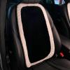 1 Set of 4 Pieces Soft Fluffy Car Seat Covers, Plush Car Front Seat Mats, Car Seat Covers Protective Mats, Soft Warm Winter Mats, Universal Fit,Black view 2