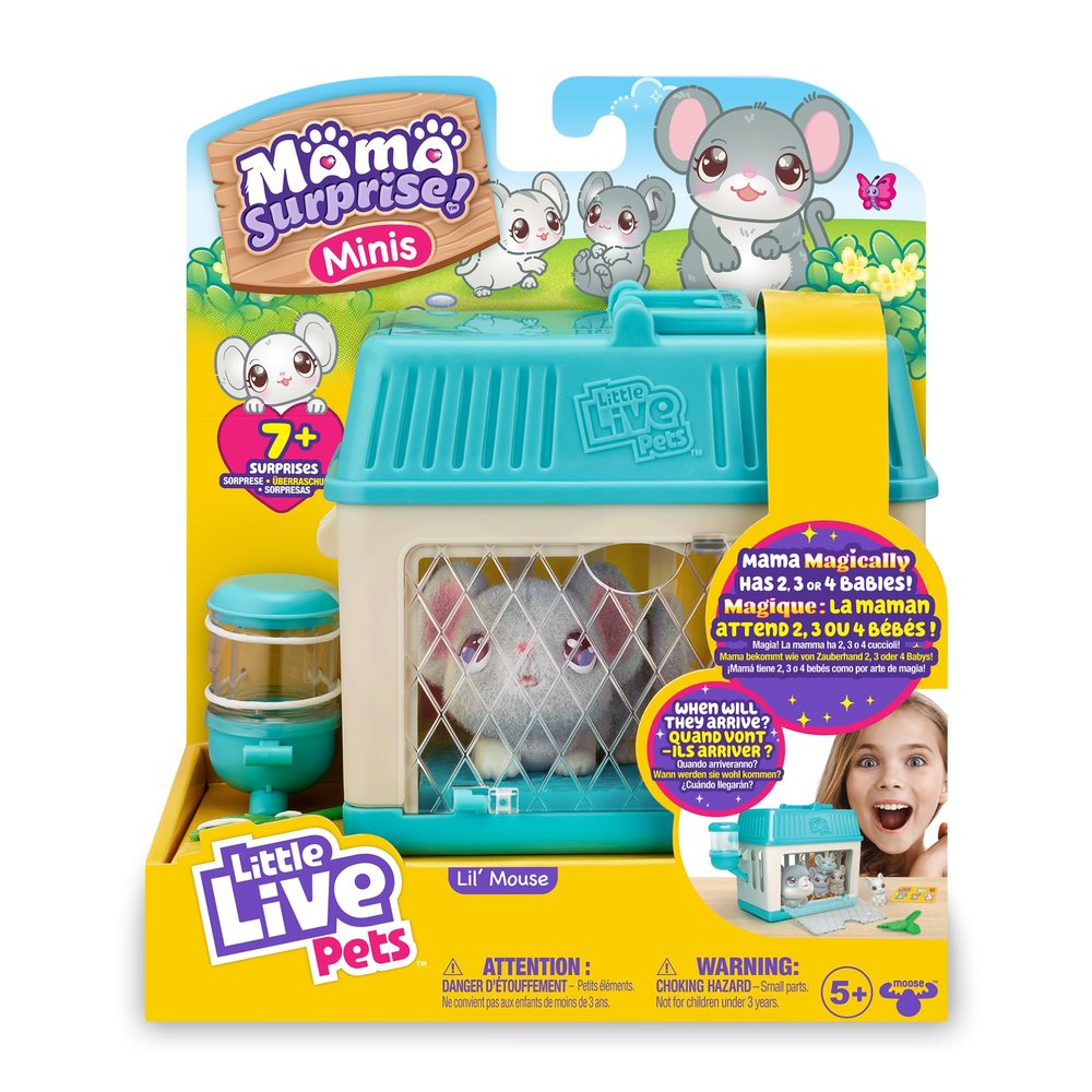 Little Live Pets - Mama Surprise Minis Mouse, Plush Mouse with Sounds and Movements, Who Has Babies, Interactive Pet, Toy for Boys and Girls +5 Years Old