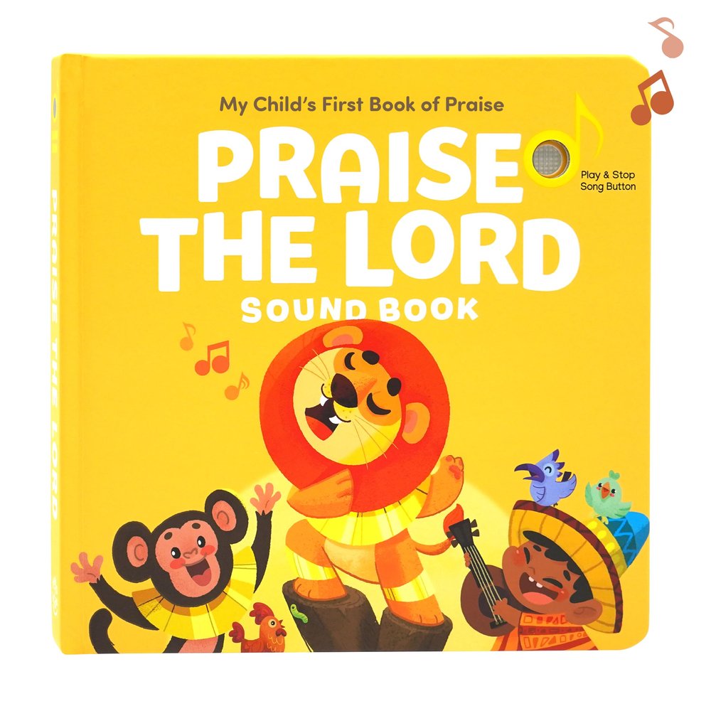 Praise The Lord Christian Sound Books for Kids - 6 Bible Songs for Toddlers  Christian Easter Gifts for Kids, Baby Books & Toys for Kids - Easter Basket Essentials, Baptism, Christening Baby Gifts