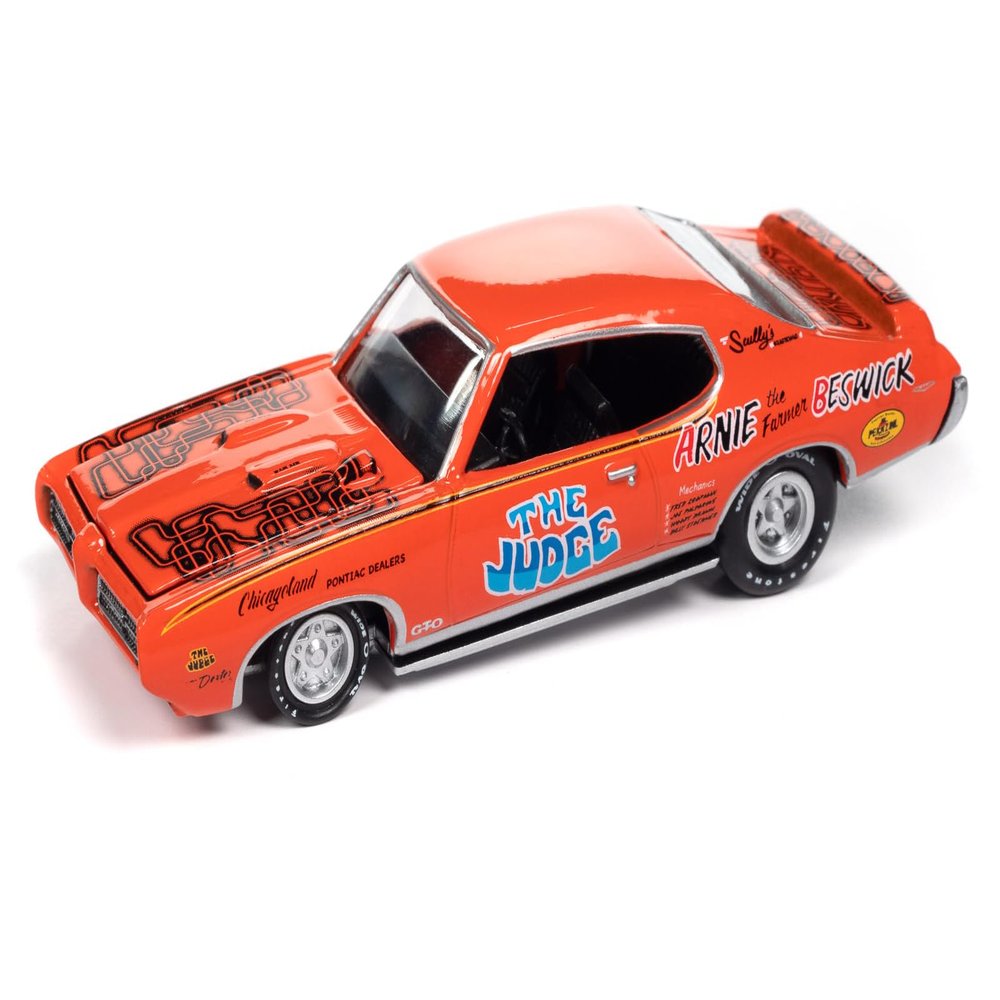 1969 Pontiac GTO Orange w/Graphics The Judge Arnie The Farmer Beswick Racing Champions Mint 2023 Release 1 Limited Edition 2500 Pieces Worldwide 1/64 Diecast Model Car Racing Champions RC016-RCSP029A
