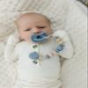 Mila & Lulu Round Shape Silicone Pacifiers (Set of 2); 0 Months and up; 100% Food-Grade Silicone; Ultra-Light Silicone Binkies Set; 1 Piece Design (Olive/Ocean) view 2