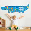 nigwet Crocodile Sensory Toys Activity Wall Panels, Educational Montessori Busy Board for Toddlers, Activity Cube - Sensory Wall, Wooden Learning Toys, Interactive Toy, Blue view 1