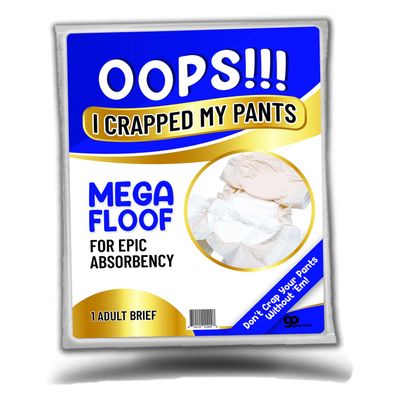 Hilarious 'OOPS I Crapped My Pants' Diaper - Gag Gift - Fun and Playful Surprise for Parents - Unisex, One Size Fits All.