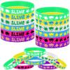 48PCS Rainbow Slime Rubber Bracelets Silicone Wristbands -Art Paint Party Supplies Birthday Baby Shower Party Favors view 1