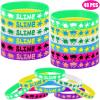 48PCS Rainbow Slime Rubber Bracelets Silicone Wristbands -Art Paint Party Supplies Birthday Baby Shower Party Favors view 2