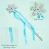 PullCrease 48 Pcs Snowflake Wand Sparkling Snowflake Fairy Wands for Winter Kids Girls Boys Princess Theme Birthday Party Favors Play Supplies Decorations (Blue) view 3