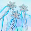 PullCrease 48 Pcs Snowflake Wand Sparkling Snowflake Fairy Wands for Winter Kids Girls Boys Princess Theme Birthday Party Favors Play Supplies Decorations (Blue) view 4