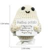 Stitch-Witch Hilarious White Elephant Gifts for Adults, Walking Potato Crochet, Wind-up Potato, Emotional Support Potato (White Potato) view 3