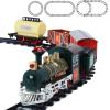 Classic Christmas Train Toys Set with Lights and Sounds, Electric Train Set with Tracks, Locomotive Engine, Cargo Car, Coal Cargo, Passenger Coach view 2
