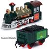 Classic Christmas Train Toys Set with Lights and Sounds, Electric Train Set with Tracks, Locomotive Engine, Cargo Car, Coal Cargo, Passenger Coach view 3
