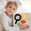 Adena Montessori Wooden Puzzles Play Fake Food for Kids Cookware Fried Egg Vegetables Set Kitchen Toys view 2