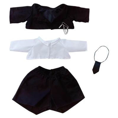 niannyyhouse 40cm Plush Doll Clothes Coat Shirts Pants Ties Accessories Suits Sitting Dolls Dress Up (Black)