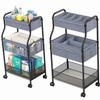 3-Tier Baby Diaper Caddy Organizer and Storage Cart, Mobile Metal Utility Cart with Rolling Wheels for Nursery Essentials with 4+2 Dividers, Large Capacity Rolling Cart For Bedroom, Bathroom, Nursery view 1