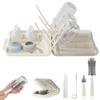6 in 1 Baby Bottle Brush Set,Bottle Cleaner Brush Kit with Silicone Bottle Brush,Drying Rack,Nipple Brush,Straw Brush,Soap Dispenser&Storage Box,Portable Baby Essentials for Home&Travel (White) view 1