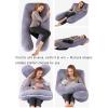 Hausmagnolia Pregnancy Pillow - U-Shaped 55.12 x 27.56 inches, Full Body Support with Soft Velvet Cover, Classic Plaid(Color:4) view 2