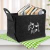KALLORY Pet Toy Organizer Storage Box Felt Container for Dog Cat Toys and Dorm Utility Room Deep view 3