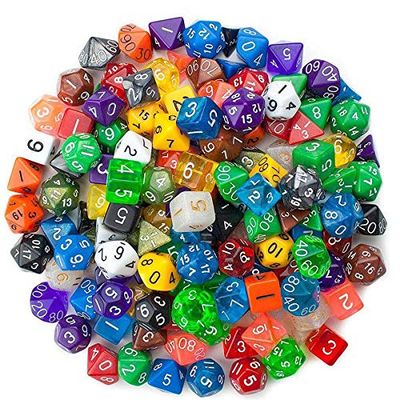 140 Pcs Polyhedral Dice Board RPG MTG Dice Set 20 4D 6D 8D 10D 12D 20D With 20 Pouch