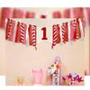 1st High Chair Banner, Gold Red High Chair Banner 1st Birthday Boys Girls, Baby Shower Decorations for Photo Booth Props, Birthday Souvenir and Gifts for Kids, Best Party Supplies view 2