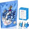The Dreidel Company 200-Pack Hanukkah Plastic Silver & Blue Metallic Dreidels with English Translation, Spinning Tops Includes Dreidel Game Instruction Card view 1