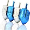The Dreidel Company 200-Pack Hanukkah Plastic Silver & Blue Metallic Dreidels with English Translation, Spinning Tops Includes Dreidel Game Instruction Card view 2