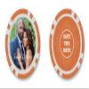 TigerTail Sports Save The Date Personalized Name & Photo Engagement Poker Chips (Orange Chips) view 1