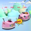 12V Dual Battery Electric Ride on Kids Bumper Car w/Remote Control,360 Degree Spin,Push Rod Rocker Horse Function,3-Speeds Babies & Toddlers Bumping Car Ride on Toy Gift for 1-4 Years Children (Pink) view 4