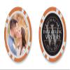 TigerTail Sports We're Engaged, We're All in Personalized Name, Date & Photo Engagement Poker Chips (Orange Chips) view 1