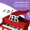 Best Choice Products Kids Classic Wooden 30-Key Mini Grand Piano Musical Instrument Toy w/ Piano Lid, Bench, Foldable Music Rack, Song Book, Note Stickers, Enamel Finish - Red view 4