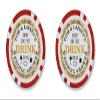 TigerTail Sports Enjoy One Free Drink On Us Personalized Poker Chips (Red Chips) view 1