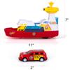 ArtCreativity Light Up Boat Toy with Sounds - Colorful Fire Dept Model Ship with Wheels & 3 Alloy Metal Cars - Kids Ferry Boat for Imaginative Play - Kids Birthday Gift Party Favor view 3