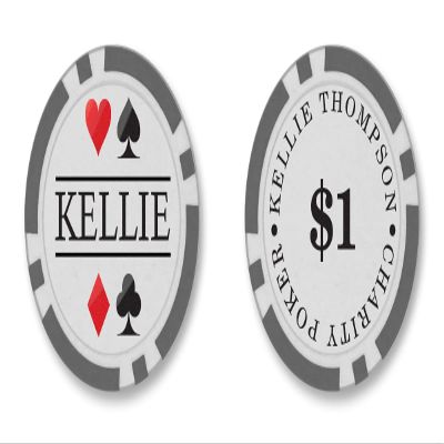 TigerTail Sports Personalized Name Poker Chips - Official Size and Weight (Gray Chips)