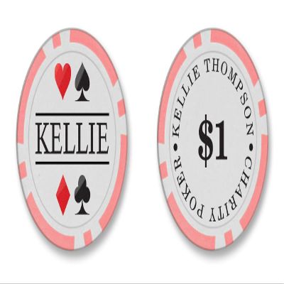 TigerTail Sports Personalized Name Poker Chips - Official Size and Weight (Pink Chips)