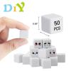Blank Dice 16MM Acrylic Dice Write on White Cubes with Smoothed Surface Six-Sided Dice for Classroom Board Games DIY Sticker Counting Teaching Fun Numbers Building Blocks Custom Making (50 PCS) view 2