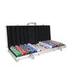 FixtureDisplays 500 pcs Poker Chip Game Set with Aluminum Case 22 X 8.4 X 2.4", 2 Decks of Paper Playing Cards, Dices, Markers for Texas Holdem Blackjack 15804 view 1