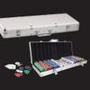 FixtureDisplays 500 pcs Poker Chip Game Set with Aluminum Case 22 X 8.4 X 2.4", 2 Decks of Paper Playing Cards, Dices, Markers for Texas Holdem Blackjack 15804 view 2