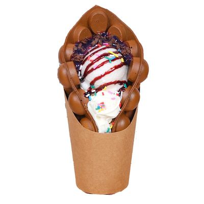 Shirfloral Fake Food Display Simulation Egg Waffle Ice Cream Model Artificial Bubble Waffle Model for Cake Shop Kitchen Display Decoration (6)